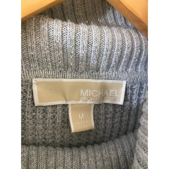 Michael Kors Women's Grey Textured Turtle Neck Long Sleeve Sweater - Medium - Picture 2 of 10